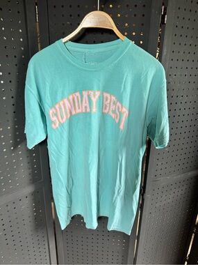 Lively Teal 'SUNDAY BEST' Graphic Short Sleeve Tee